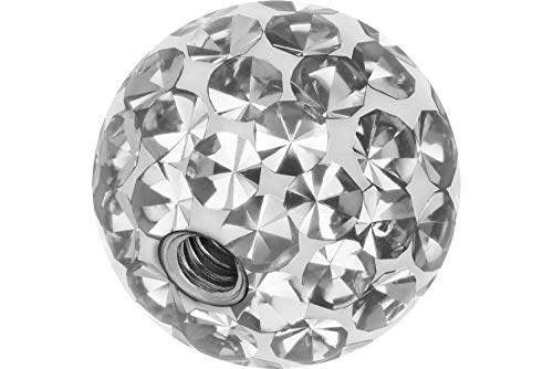PIERCINGLINE Universelle Schraubkugel KRISTALLE + EPOXY Piercing Aufsätze Kugel Ersatz Kristallklar 5 x 1,6 mm