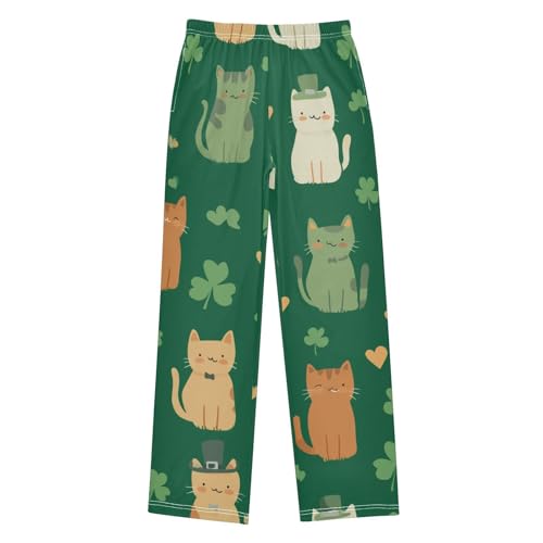 Cat Clovers Boys Long Pants Soft Trousers Elastic Waist Kids Lounge Bottoms with Pockets S-XL
