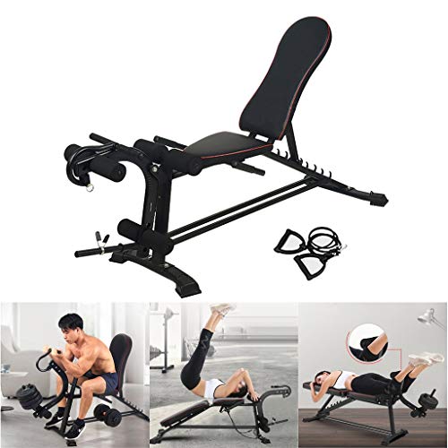Adjustable Sit Up Bench | Home Gym Foldable Weight Bench,Utility Exercise Workout Bnech W/Rope,Sit U Adjustable Sit Up Bench | Home Gym Foldable Weight Bench,Utility Exercise Workout Bnech W/Rope,Sit U