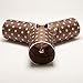 Prosper Pet Cat Tunnel - Collapsible 3 Way Polka Dot Play Toy - Tube Fun for Rabbits, Kittens, and Dogs - Polka Dot Brown