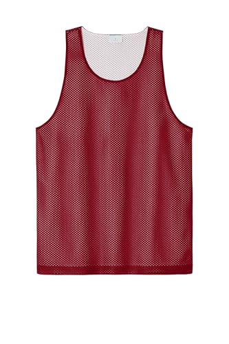 SPORT-TEK PosiCharge Reversible Mesh Tank Deep Red/White