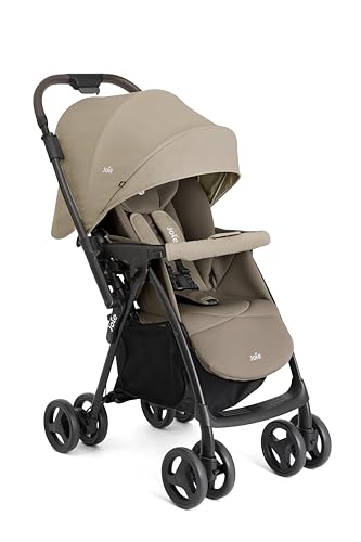 Image of Joie Mirus Lightweight Baby Stroller - Pram with Reversible Handle, Hand Brake and One-Hand Fold, Buggy for Kids 0-3 Years (Upto 15 Kg) - Beach