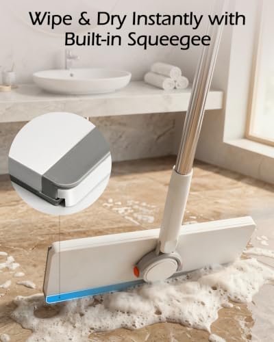 Image of MASTERTOP Snap Grip Mop, Hands Free Flat Mop with 51 inch Adjustable Handle