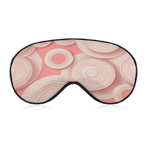 Antifaz para dormir con círculos simétricos, anillo rosa claro, máscara para dormir para mujeres y hombres, correa ajustable, cubierta de ojos vendados, para viajes, yoga, siesta, trabajo
