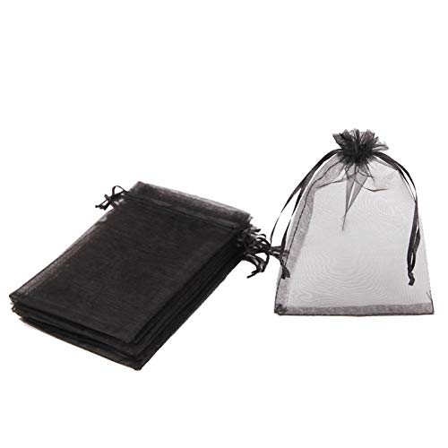 Tendwarm 100PCS 4x4.72 Inch Sheer Organza Gift Bags Wedding Favor Bags with Drawstring Jewelry Pouches Christmas