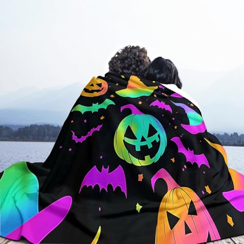 Plaid turquoise Halloween couverture chaude pour frissons d'automne