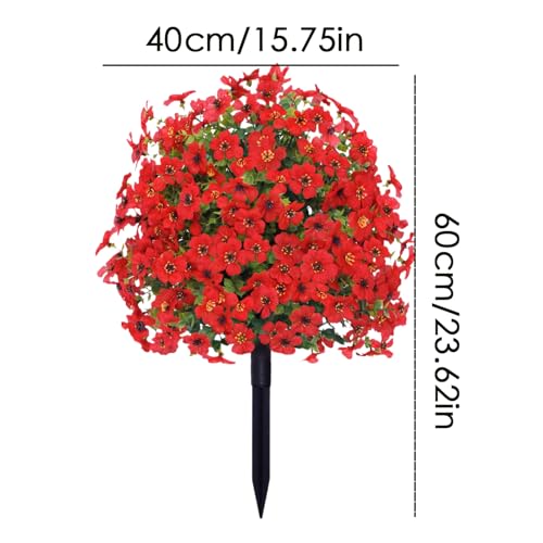 Topiary artificial contra la decoloración solar: árboles bolas púrpuras de 58 cm de exterior 6