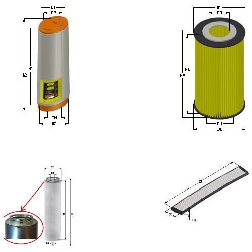 Tecneco Kit 4 FILTRI (Aria - Olio - ABITACOLO
