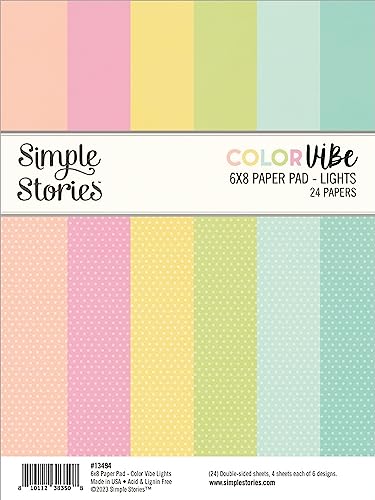 Bloc papier Color Vibe Lights Simple Stories 15x20 cm pour scrapbooking