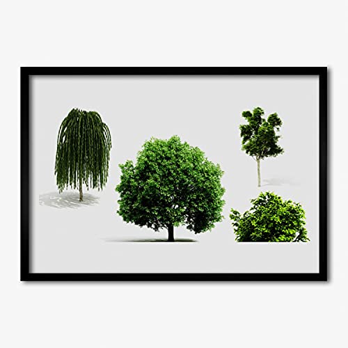 Cadre en MDF avec affiche nature arbres 70x50 cm Tulup pour décoration raffinée
