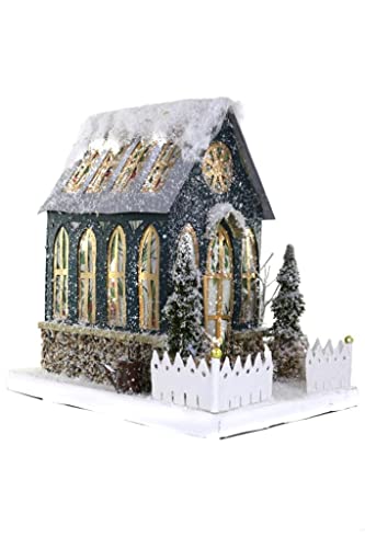 Cody Foster & Co 10.75 Dark Green Greenhouse Christmas Village Putz House