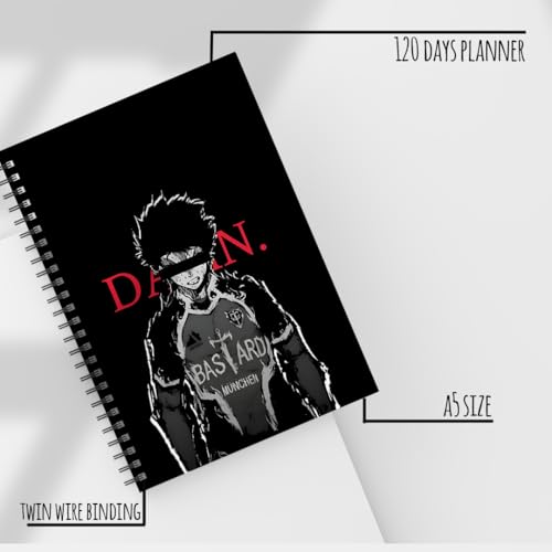 Image of Zenithink Daily Planner Undated KIT with 3 Bookmarks | 60+Stickers - 350gsm A5 Size Hard Bound, 80 GSM - 164 pages | Day | Weekly | Monthly Pages (Motivational BlueLock - Daily Planner Get Things Done) | 4 Months