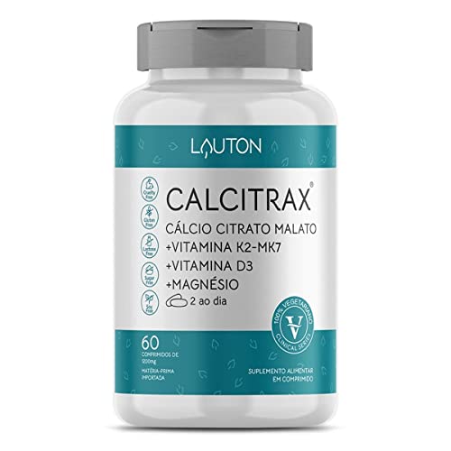 Cálcio Citrato Malato + K2 + D3 + Magnésio - Calcitrax ® 60 Cps - Lauton