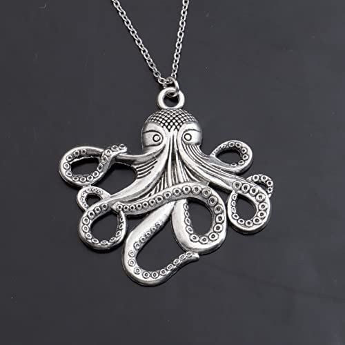 BEKECH Octopus Pendant Necklace Octopus Theme Nautical Jewelry Ocean Animal Gift for Octopus Lover Squid Lover Sea Fan Pirate Accessory for Her4