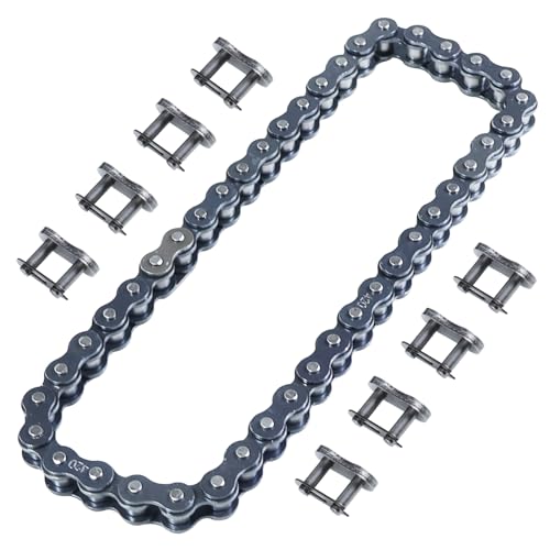 Image of Front 420 Jackshaft Chain 42 Links Mini Bike Drive Chain for Coleman CT200U CT200U-EX BT200X Baja Warrior Heat Mini Baja Massimo MB165 MB200 Heavy Duty Parts Roller Chain with 8pcs Master Links