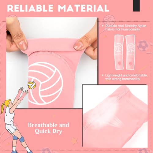 Shappy 2 Pcs Volleyball Arm Sleeves Forearm Sleeves Volleyball Arm Pads for Boys Girls Teen Youth Wrist Guard (Pink,Large) - 7