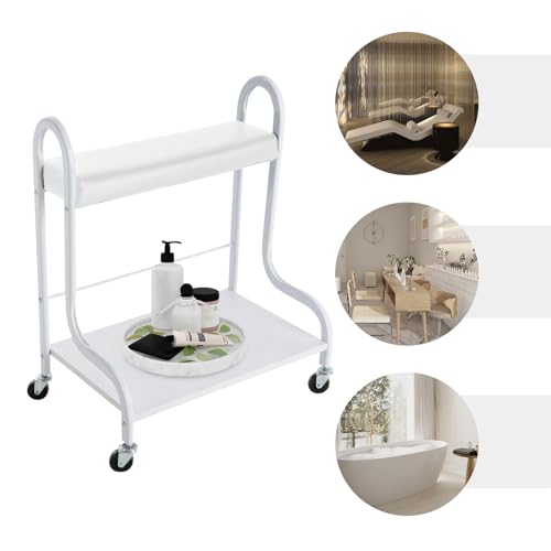 Carrito portatil para spa de pies blanco con ruedas miniatura 7