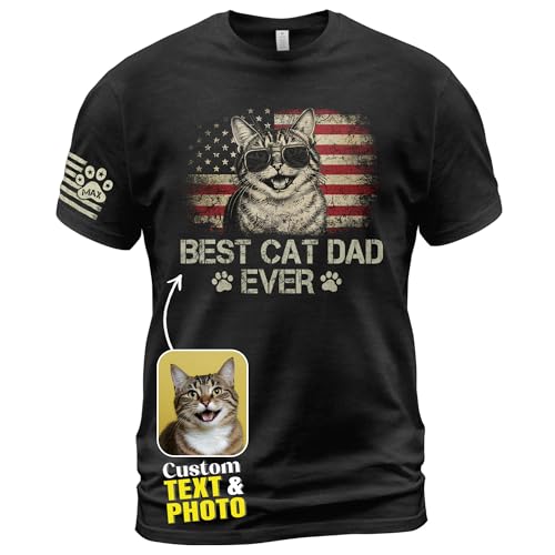 Custom Photo Best Cat Dad Shirt
