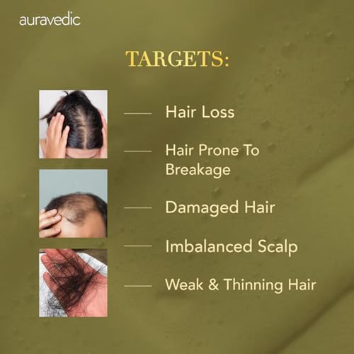 Image of Auravedic Rosemary Shampoo For Hair Growth 300ML Anti Hair Fall Shampoo For Women Men Rosemary Oil For Hairfall with Hibiscus Peppermint Leaf Menthol Ginger Moringa Jatamansi & Tea Tree Oil