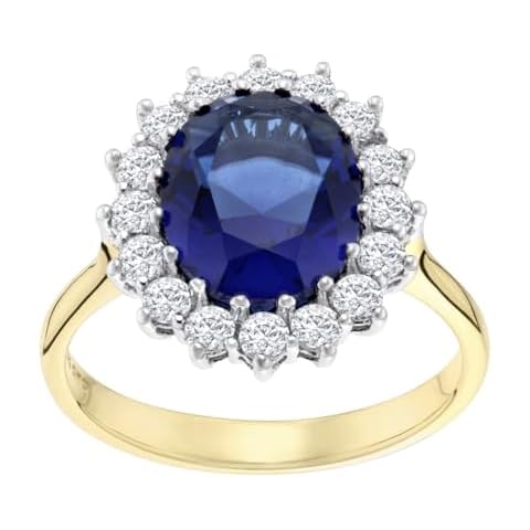 Old English Jewellers 9ct Gold Blue Sapphire Cluster Ring Cover