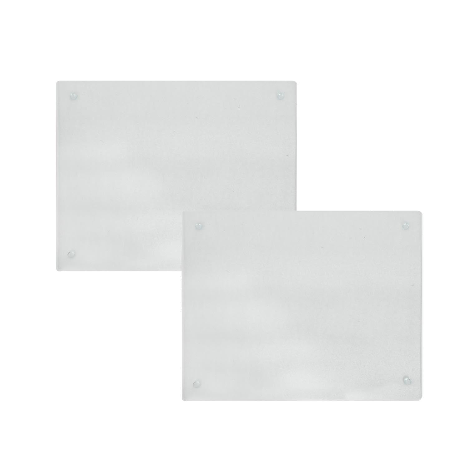 Yöl Pack Of 2 Tempered Glass Work Top Saver Textured Frosted Glass Non Slip Chopping Board