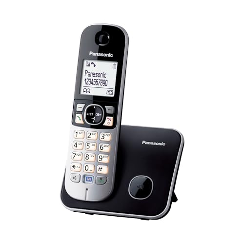 Panasonic KX-TG6811GB DECT Schnurlostelefon (strahlungsarm, Eco-Modus GAP Telefon, ohne Anrufbeantworter, Festnetz, Anrufsperre) schwarz