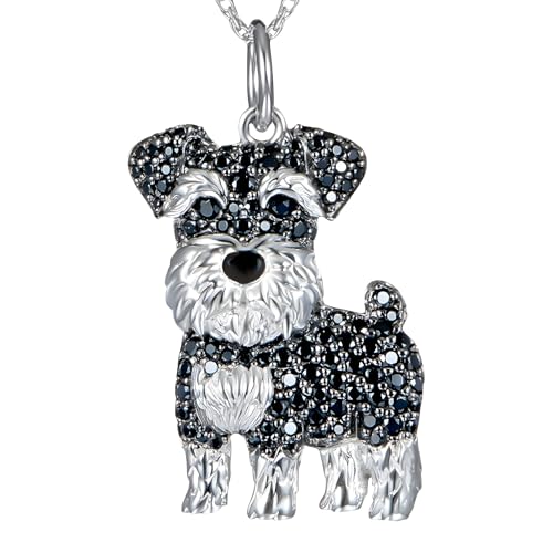 Pendentif chien schnauzer multicolor bijou affectueux femme