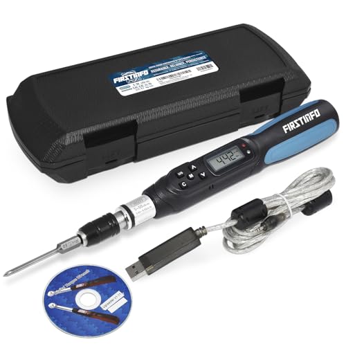 FIRSTINFO H5277U Digital Torque Screwdriver, Dual Direction 0.44-4.42 in-lbs. / 5-50 cN-m / 0.51-5.1 kg-cm, with 250 Data Memory, LED and Buzzer Notification, Preset Memory