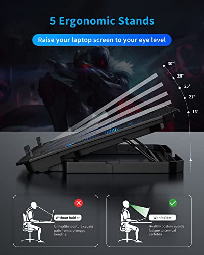 Base para laptop AICHESON S039 azul con 8 ventiladores miniatura 3