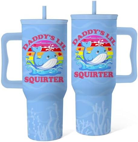 Inappropriate Funny Embarrassing Tumbler With Handle 40 Oz, Gifts For Women Wife Friends Coworkers, Humor Whale Travel Coffee Insulated Cup