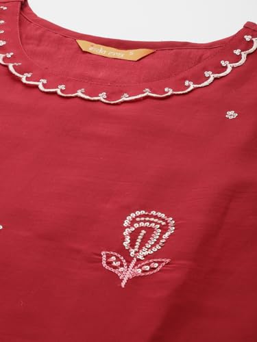Image of INDO ERA Rayon Embroidered Straight Kurta With Pant & Dupatta Set For Women (KH9RD7029)