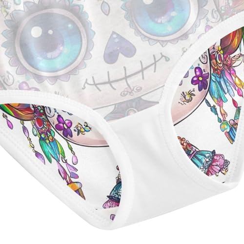 Toddler Briefs, Cute Female Sugar Skull Girls Cotton Underwear, 2T–8 Years4