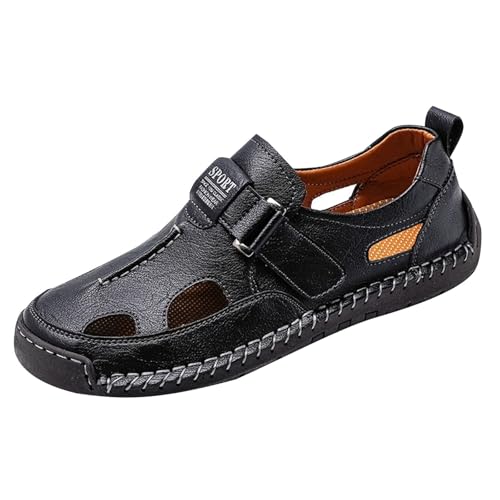 Sandalias cerradas de hombre en cuero transpirable, perfectas para caminar cómodo