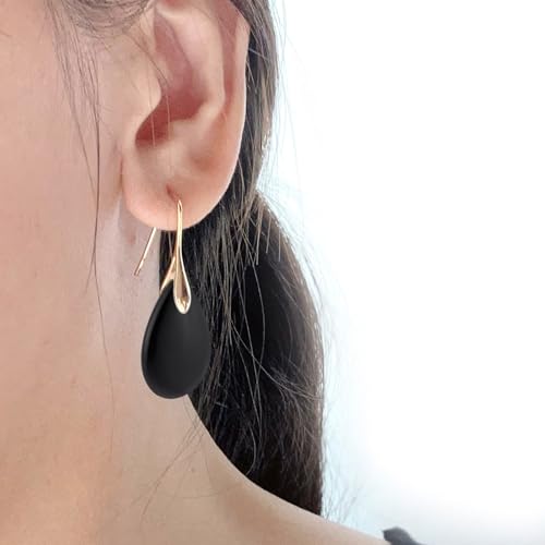 SELOVO Agate Teardrop Stone Grey Drop Earrings Fishhook Dangle Earrings for Women2