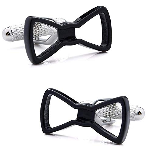 ZXJWZW Gemelos Forma De Nudo De Arco Accesorio para Hombres Y Mujeres Gemelos Divertidos Regalo para Traje Camisa Regalo De Joyería De Boda De Negocios
