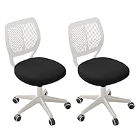 JPBSTO Armless Desk Chair, Height Adjustable Swivel Office Rolling Task Chairs with Soft Mesh Padded Cushion, Ergonomic Small Study Computer Chair for Girls Boys Teens