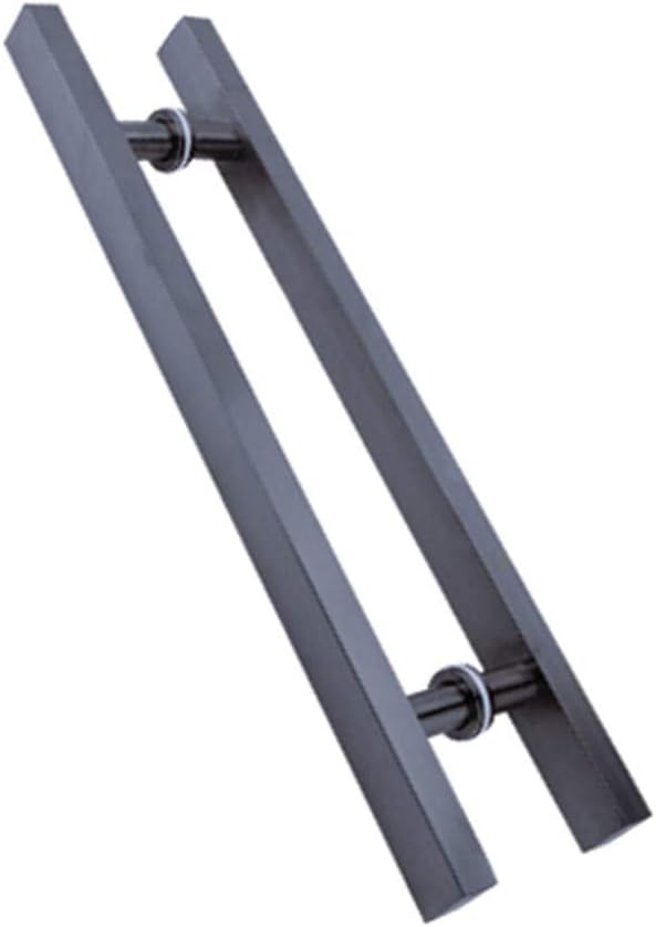 Interior External Barn Door Handle, Stylish Stainless Steel Glass Door Handle Set Double Side Bar Handle for Hotel Club Office Store Square Shop Push Door Pull Handle/Grey/Hole Center 400Mm