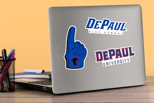 Image of DePaul University 8ct Vinyl Large Deluxe Stickers Variety Pack - Laptop, Water Bottle, Scrapbooking, Tablet, Skateboard, Indoor /Outdoor - Set of 8