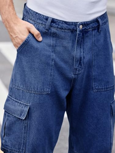 Image of TAGAS Men Loose Fit Men's Flip Pocket Cargo Pant|Man Stylish Cotton Loose Fit Denim Jeans || Multi-Pocket Styling || Perfect for Casual Fashion || Comfortable Classic Men's Outerwear (MDJ-33)
