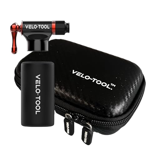 Velo-Tool™ Essential Cycling Case and CO2 Pump Inflator Kit – Premium, Lightweight & Adjustable Flow Foam Grip - Presta & Schrader Valve Compatible – Suitable for MTB, Race/Road & BMX