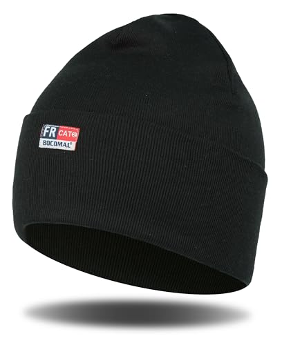 BOCOMAL FR Face Mask Beanie Heavyweight Modacrylic Cotton Permanent Flame Resistant Winter Hat Covering