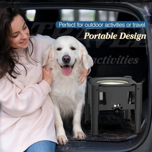 Lewondr-Elevated-Dog-Water-Bowl-80OZ25L-No-Spill-Water-Bowl-for-Dogs-3-Heights-Adjustable-Raised-Dog-Water-Bowl-to-Slow-Down-Drinking-Dog-Bowl-Stand-for-Small-Medium-Large-Dogs