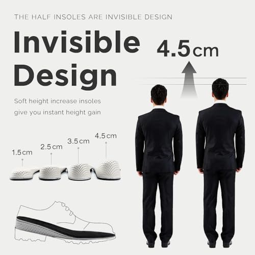Image of 1Pair Memory Foam Invisible Height Increasing Insoles Soft Breathable Heel Lifting Inserts Pain Relief Heel Lift Height Booster for Unisex Men Women