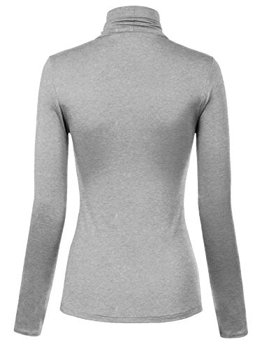 Image of MixMatchy Women's Slim Lightweight Long Sleeve Pullover Turtleneck Mock Shirts Base Layer Undershirts Active Tops