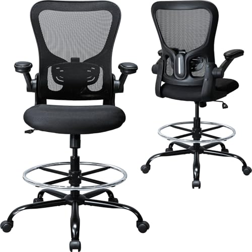 Drafting Chair, Ergonomic Tall Office Chair for Standing Desk, Counter Height Desk Chair with...