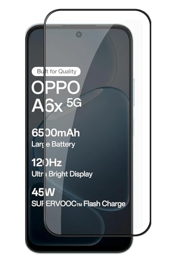 Image of HD Tempered Glass Screen Protector Compatible for Oppo A6X 5G with Edge to Edge coverage and Easy Installation kit