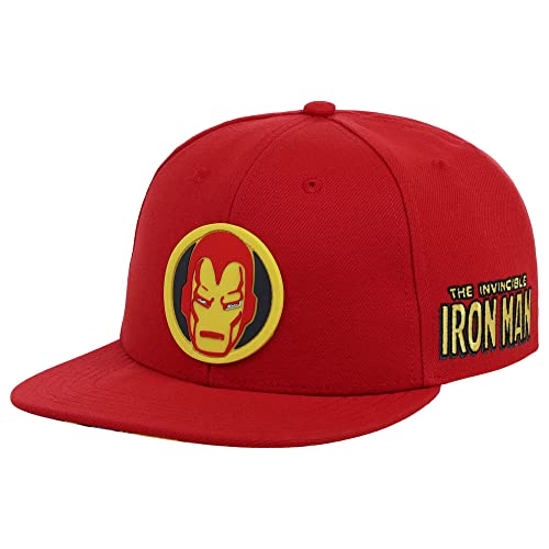 Marvel Ironman Youth Comic Uv Adjustable Snapback Flat Bill Cap Red #TOP3
