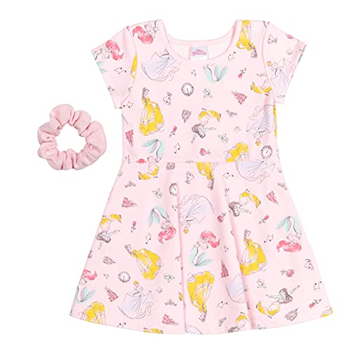 Disney Princess Mulan Belle Cinderella Ariel Toddler Girls Dress Scrunchy Set Pink 5T