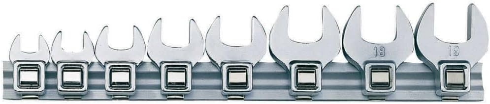 Teng Tools 8 Piece 3/8 Inch Drive Metric Crow Foot Wrench Set - M3808MM