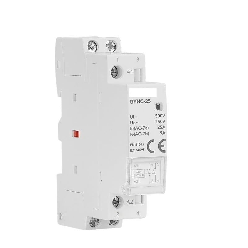 Contacteur modulaire 25A pour rail DIN adaptable en AC 24V à 220V